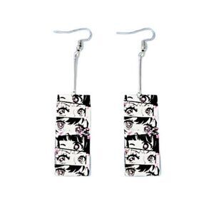 Y2K Aesthetic EGirl Statement Earrings Retro Anime Eye Graphic Dangle Earrings